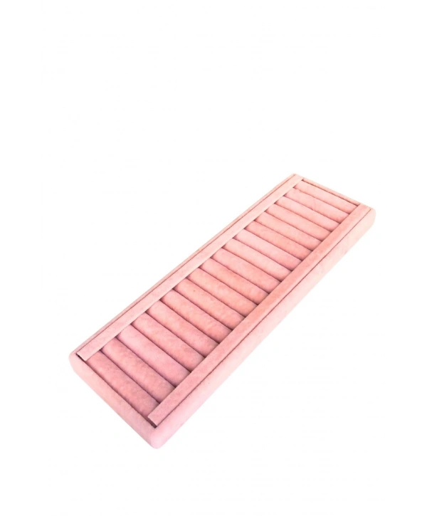 Bilezik & Bileklik & Kelepçe Pembe Süet Standı-tablası Ve Düzenleyici Uzun 11x34 Cm