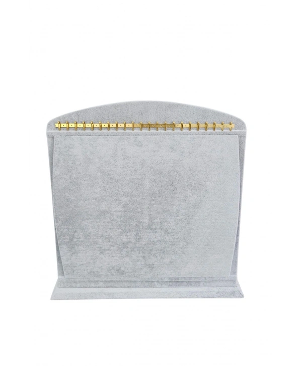 Bombeli Kolye Zincir & Kolye Standı (22 metal askılı) Gri (26 X35 Cm)