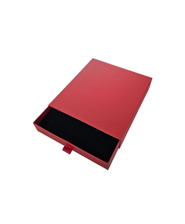 Bordo Çekmeceli Mega Kolye&set Karton Kutusu (20x22 cm) (içi Süngerli)