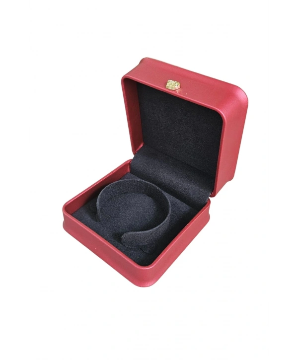 Deri Kelepçe & Bilezik Kutusu Lüks (Kırmızı)