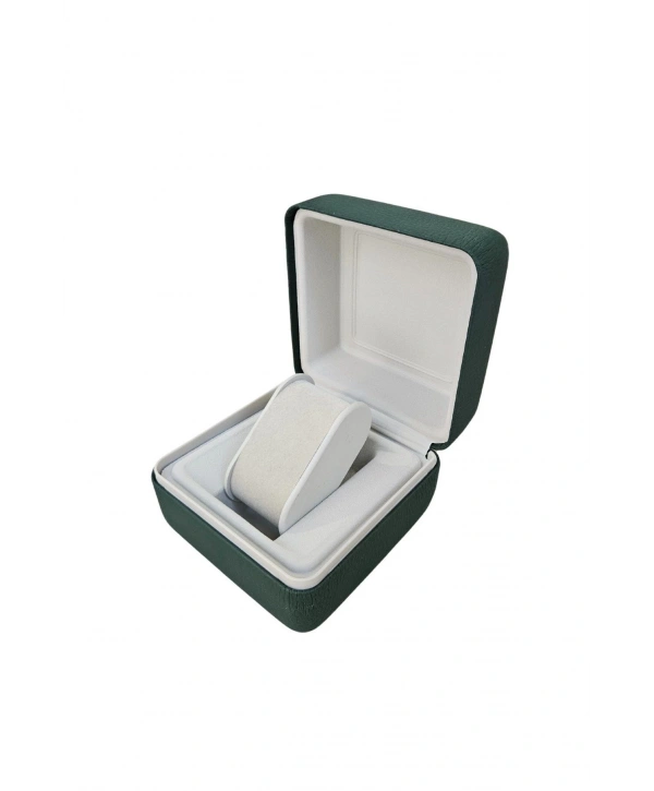 Deri Menteşeli Aparatlı Saat Kutusu (Yeşil)