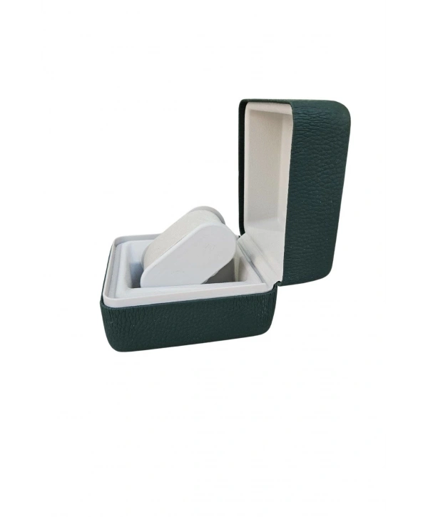 Deri Menteşeli Aparatlı Saat Kutusu (Yeşil)