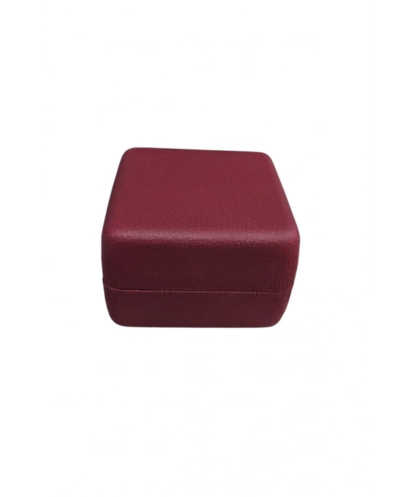 Deri Menteşeli Yastıklı Saat Kutusu (Bordo)
