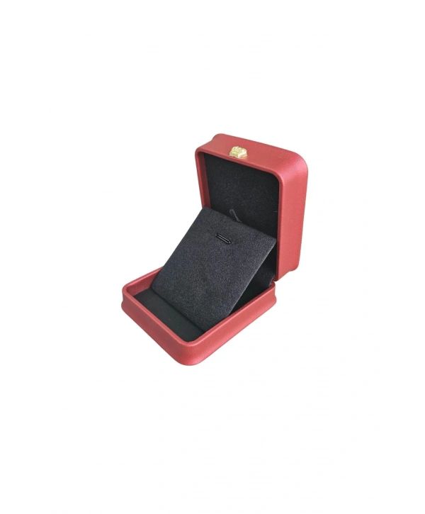 Deri Mini Boy (7X8 Cm) Kolye Kutusu Lüks (Kırmızı)