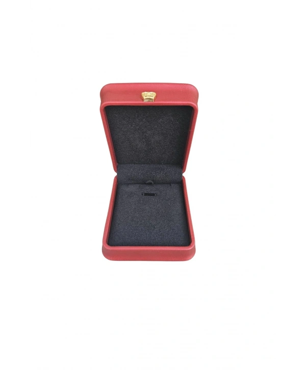 Deri Mini Boy (7X8 Cm) Kolye Kutusu Lüks (Kırmızı)