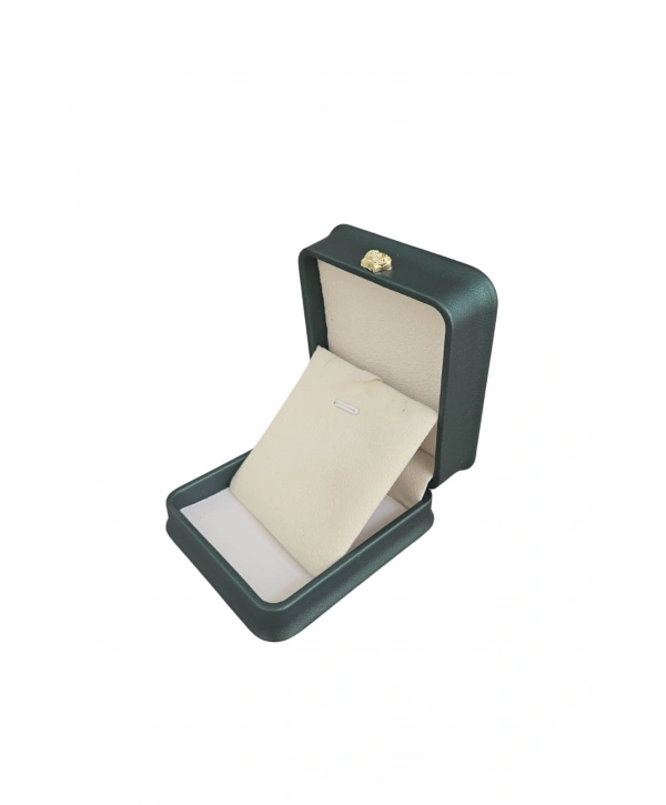 Deri Mini Boy (7X8 Cm) Kolye Kutusu Lüks (Yeşil)