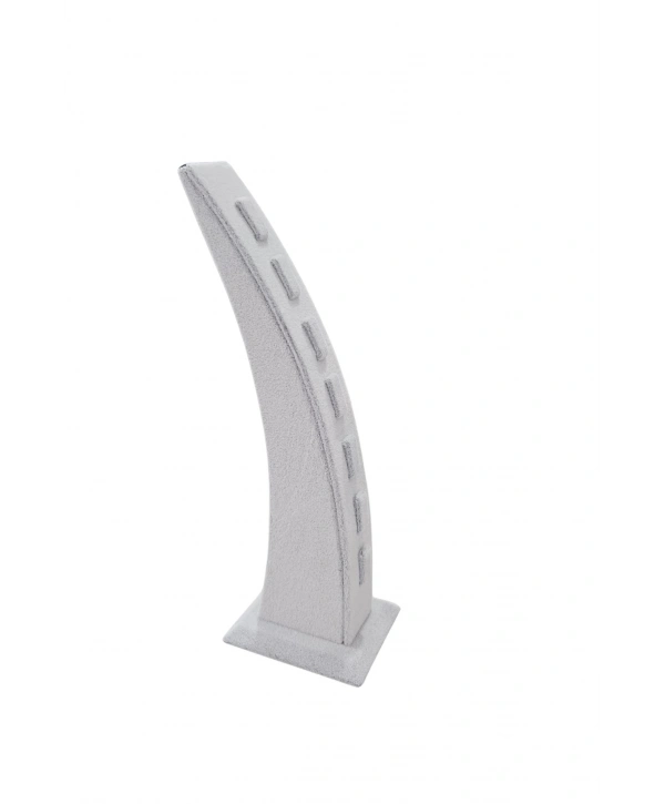 Dik 7 li Yüzüklük Standı Süet Tekli Gri (24 cm)