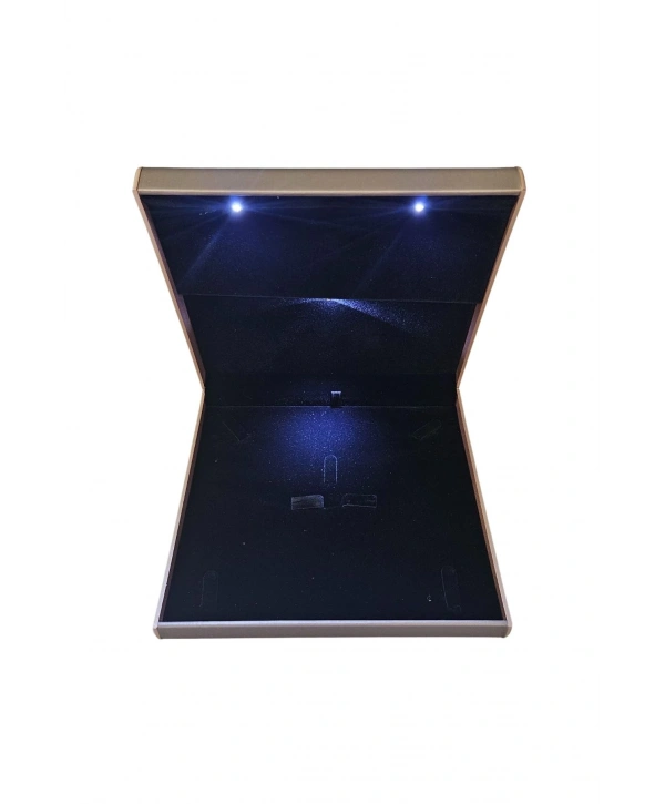 Işıklı Elegance Büyük Set Kutusu Vizon (19x19 cm)