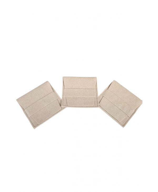 Kadife (Kemerli)Süet Kese Krem 10 Adet 8x8 Boy Takı, Altın Kesesi