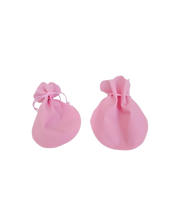 Kadife Kese Pembe 100 Adet 11x14 Boy Takı, Altın Kesesi (ipli & Büzgülü)