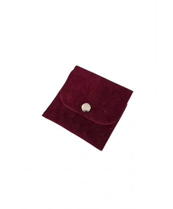 Kadife (SÜET) Zarf Kese Bordo 10 Adet 7x7 cm Boy Takı, Altın Kesesi (ÇITÇITLI)
