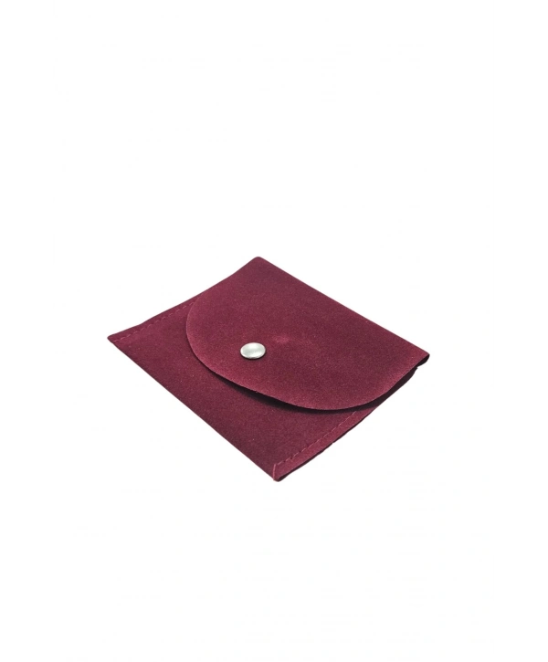 Kadife (SÜET) Zarf Kese Bordo 10 Adet 8x10 Boy Takı, Altın Kesesi (ÇITÇITLI)