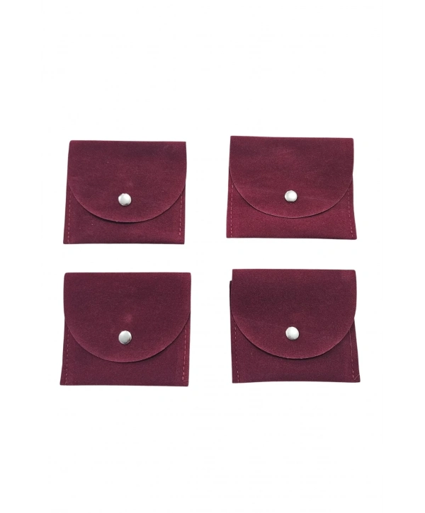 Kadife (SÜET) Zarf Kese Bordo 10 Adet 8x10 Boy Takı, Altın Kesesi (ÇITÇITLI)