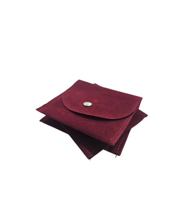 Kadife (SÜET) Zarf Kese Bordo 25 Adet 8x10 Boy Takı, Altın Kesesi (ÇITÇITLI)