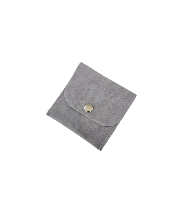 Kadife (SÜET) Zarf Kese Gri 50 Adet 7x7 cm Boy Takı, Altın Kesesi (ÇITÇITLI)