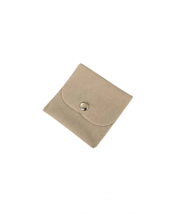 Kadife (SÜET) Zarf Kese Krem 10 Adet 7x7 cm Boy Takı, Altın Kesesi (ÇITÇITLI)