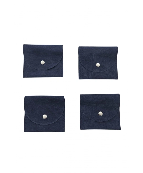 Kadife (SÜET) Zarf Kese Lacivert 10 Adet 8x10 Boy Takı, Altın Kesesi (ÇITÇITLI)