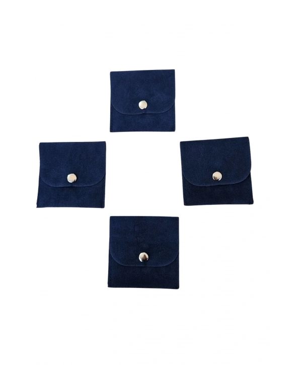 Kadife (SÜET) Zarf Kese Lacivert 25 Adet 7x7 cm Boy Takı, Altın Kesesi (ÇITÇITLI)