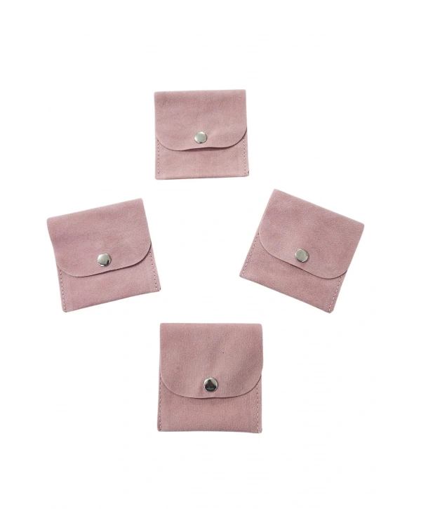 Kadife (SÜET) Zarf Kese Pudra 10 Adet 7x7 cm Boy Takı, Altın Kesesi (ÇITÇITLI)