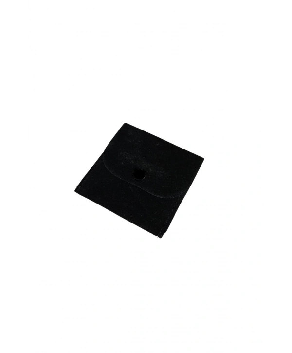 Kadife (SÜET) Zarf Kese Siyah 25 Adet 7x7 cm Boy Takı, Altın Kesesi (ÇITÇITLI)