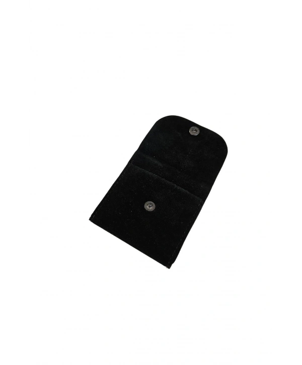 Kadife (SÜET) Zarf Kese Siyah 25 Adet 7x7 cm Boy Takı, Altın Kesesi (ÇITÇITLI)