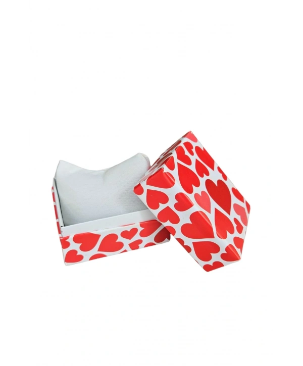 KALP Desenli Sert Karton Saat & Kelepçe Ve Bileklik Kutusu 6 Li Paket ( Içi Yastıklı)