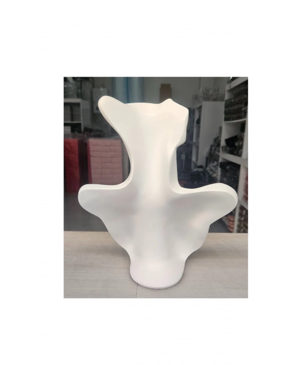 Polyester Kolye&gerdanlık Ve Küpelik Vücut Sergileme Mankeni 32 Cm Beyaz