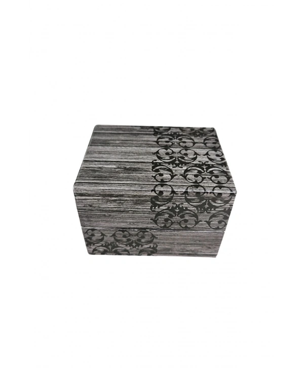 SARMAŞIK Gri Desenli Sert Karton Saat & Kelepçe Ve Bileklik Kutusu 6 Li Paket ( Içi Yastıklı)