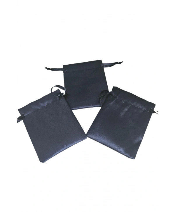 Saten & Parlak Kese Lacivert 10 Adet 9x12 cm Takı, Altın Kesesi (ipli & Büzgülü)