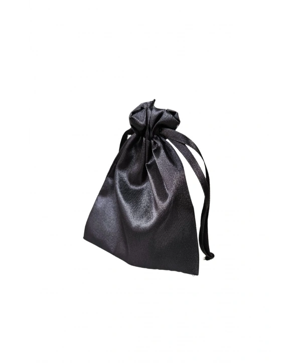 Saten & Parlak Kese Siyah 10 Adet 9x12 cm Takı, Altın Kesesi (ipli & Büzgülü)