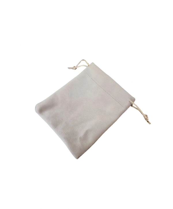 Soft Tay Tüyü Kese Krem 25 Adet 12x13 cm Takı, Altın Kesesi (ipli & Büzgülü)