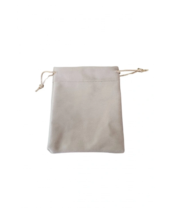 Soft Tay Tüyü Kese Krem 25 Adet 12x13 cm Takı, Altın Kesesi (ipli & Büzgülü)