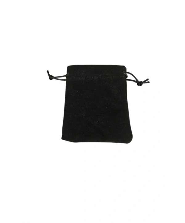 Süet & Kadife Duble Kese Siyah 10 Adet 9x12 cm Takı, Altın Kesesi (ipli & Büzgülü)