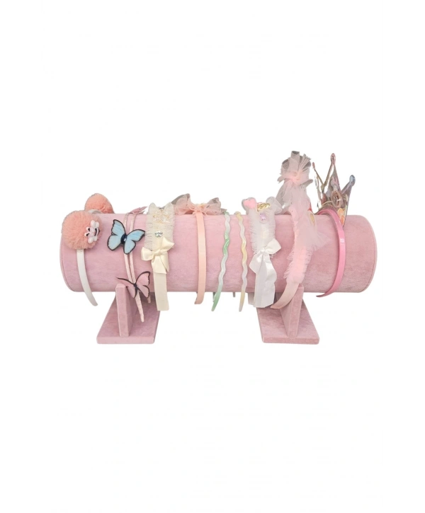 Taç,Toka Ve Saç Bandı Standı ,Düzenleyicisi Ve Organizatörü Süet Pembe(40 cm)