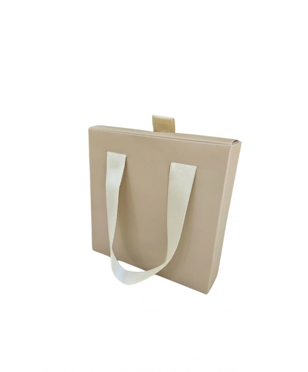 Toprak rengi 6 Adet Çekmeceli ve Çantalı Karton Kolye&Mini set Kutusu (12x12 cm )