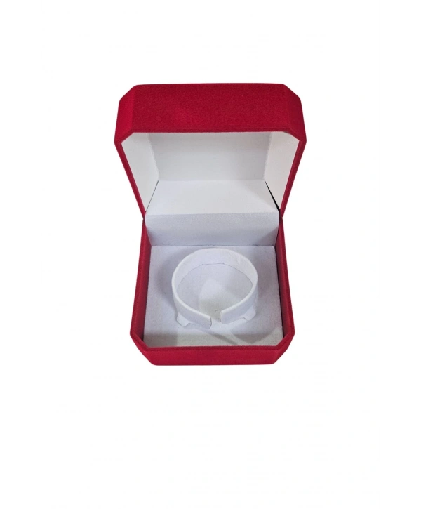 Yüksek Kelepçe& Bilezik Kutusu Kadife Kırmızı