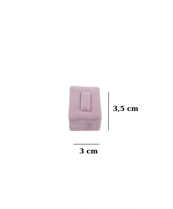 Yüzük Standı Üçlü Süet (tırnaklı) 3x3,5 cm (3 adet) Pembe