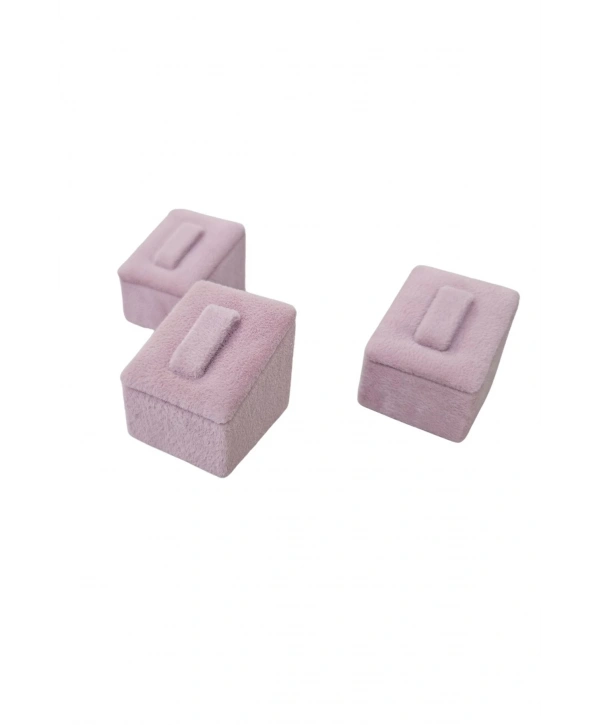 Yüzük Standı Üçlü Süet (tırnaklı) 3x3,5 cm (3 adet) Pembe