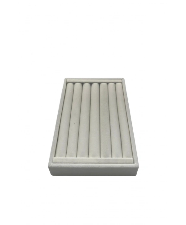 Bilezik & Bileklik & Kelepçe Krem Süet Standı-Tablası Ve Düzenleyici 14x22 cm