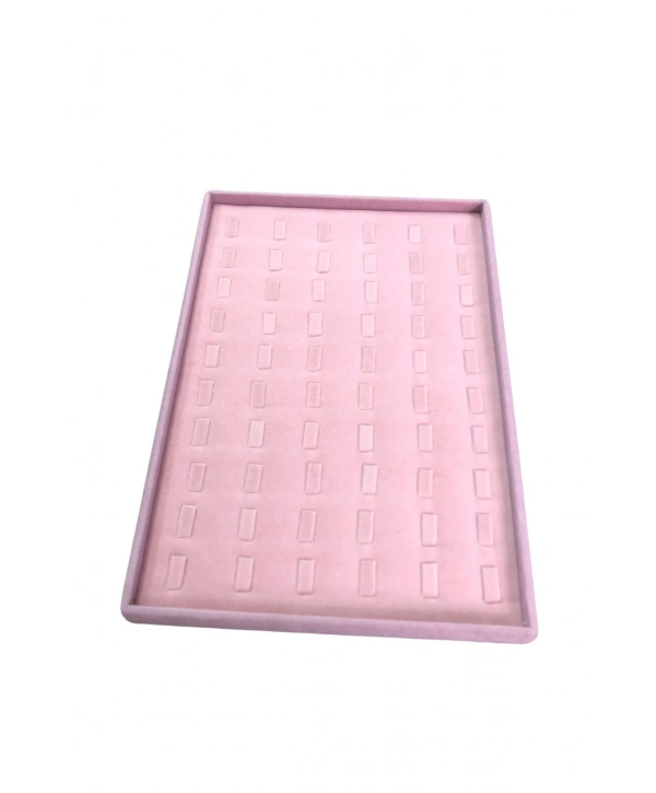 Yüzük Tablası 60 Tırnaklı Pembe Süet  (25x35 cm)