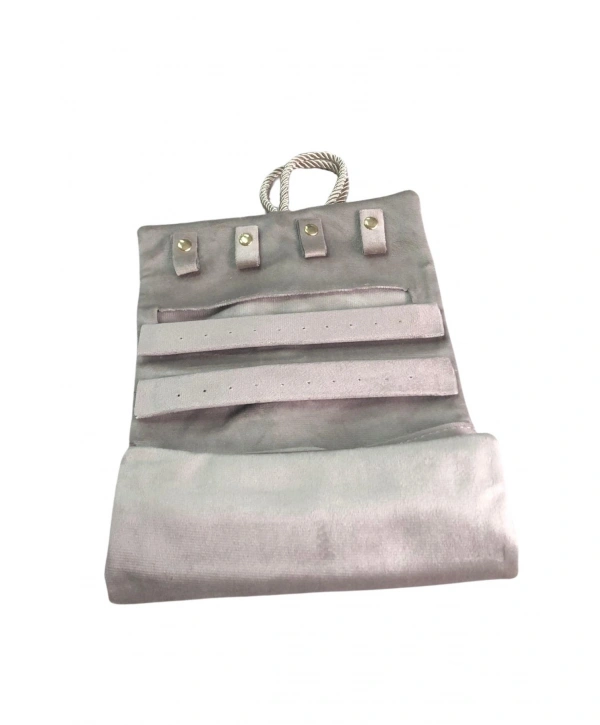 Takı,Seyahat ve Mücevher Rulosu& Düzenleyicisi Ve Çantası /Parlak Sütlü Kahve (Fermuarlı ve ipli)