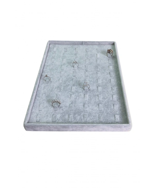 Yüzük Tablası 60 Tırnaklı Gri Süet  (25x35 cm)