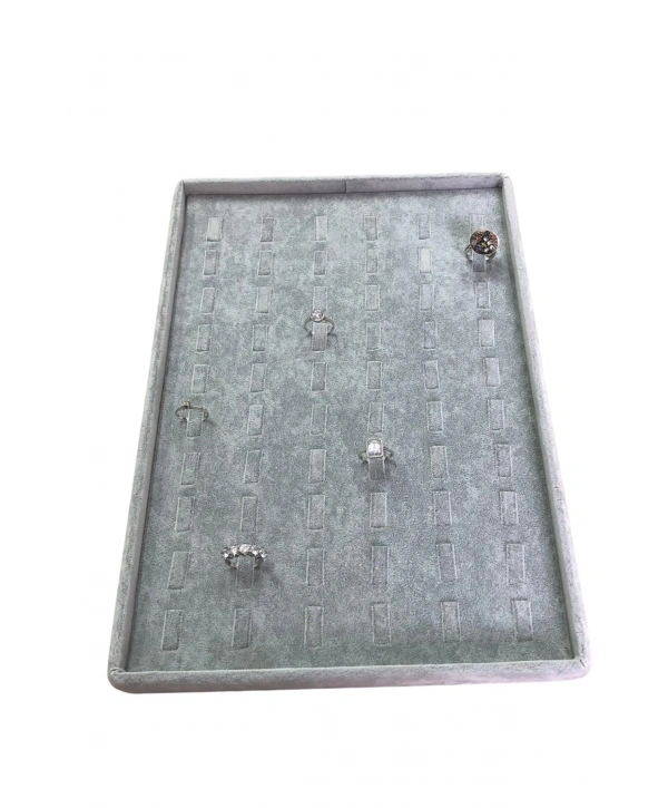 Yüzük Tablası 60 Tırnaklı Gri Süet  (25x35 cm)