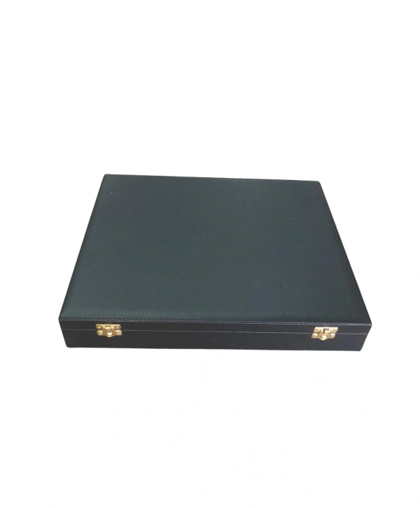 21li İki katlı Tesbih (Ahşap Kasa) Siyah Deri Çanta& Kutu  35x38 cm