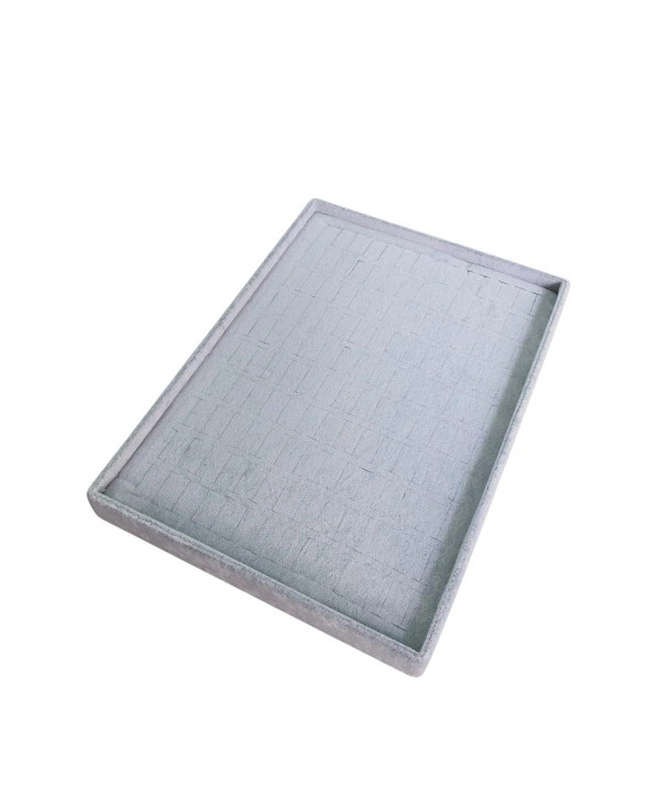 Yüzük Standı-tablası 140 lı  Batırmalı Gri süet 25x35