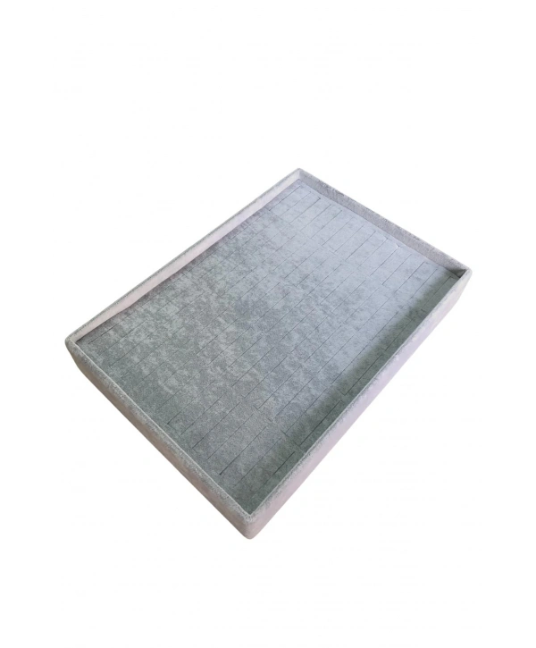 Bilezik & Bileklik & Kelepçe Standı-tablası 70 li Batırmalı Gri süet 25x35