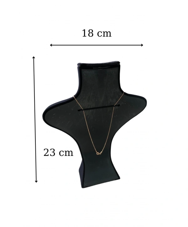 Kuğu Kolye & Gerdanlık Sergileme Mankeni Siyah Süet 23 Cm 1.boy