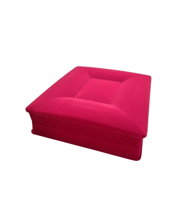 Kadife Kırmızı Büyük Kare Set Kutusu