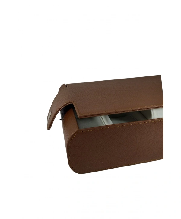 Deri 12 li Saat Çantası Yandan Çıtçıtlı (Taba)