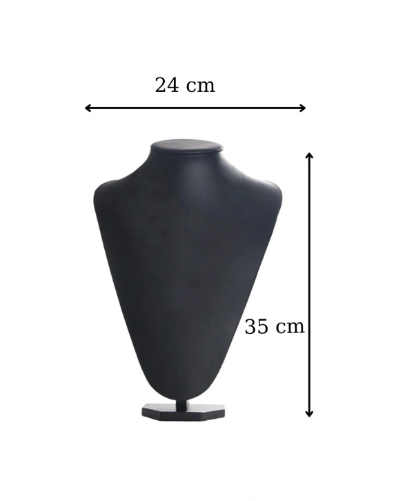 Kolye & Gerdanlık Sergileme Mankeni Siyah Deri 35 Cm 3.boy